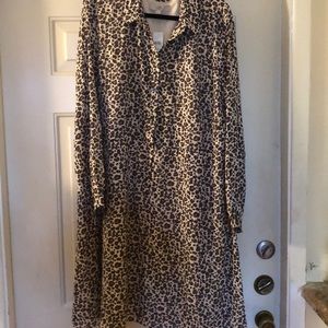 L/S leopard print dress by Loft Plus Size 22 NWT